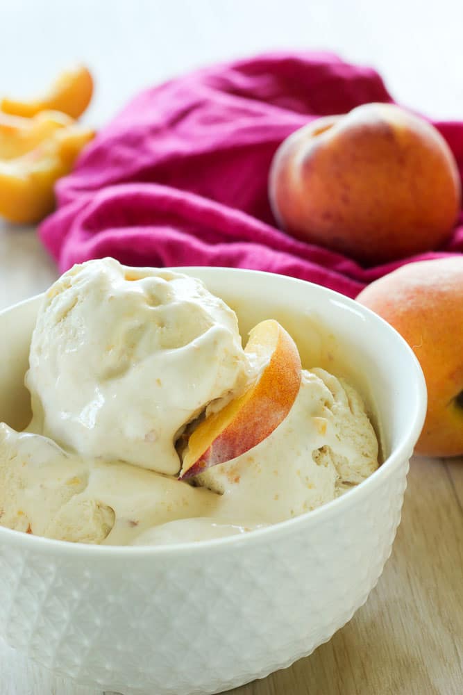 Peach Ice Cream No Churn So easy and delicious