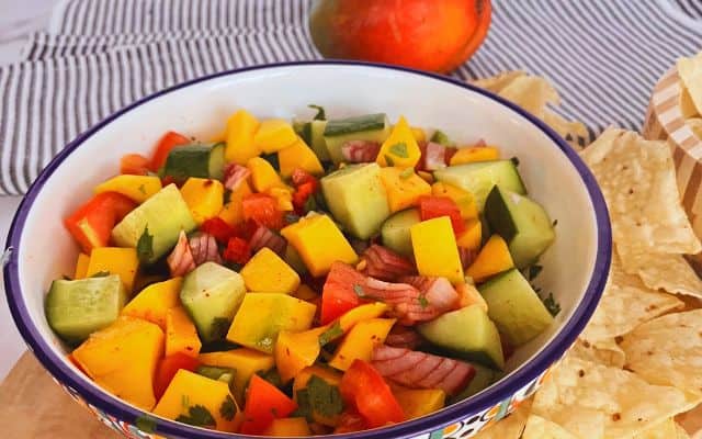 Cucumber mango salsa