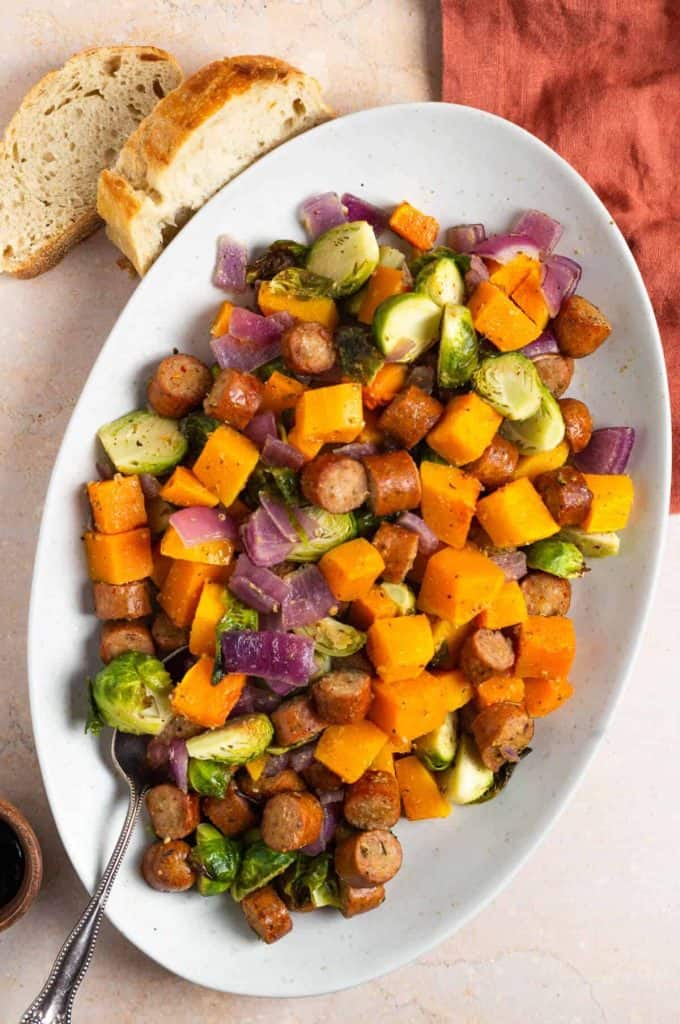 Chicken Sausage Sheet Pan Dinner 1