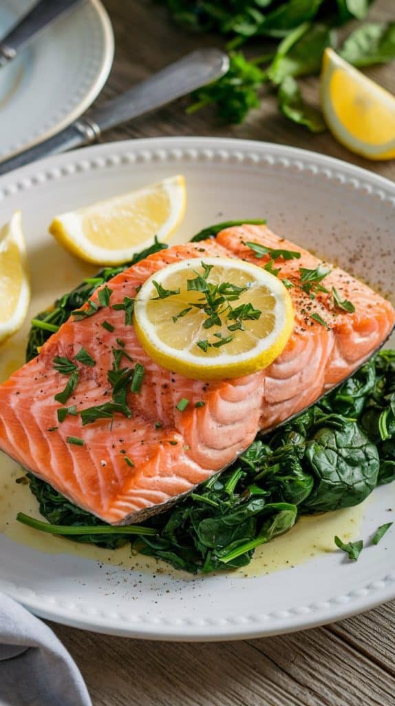 salmon and spinach