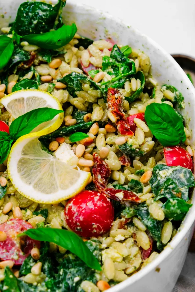 pesto orzo salad