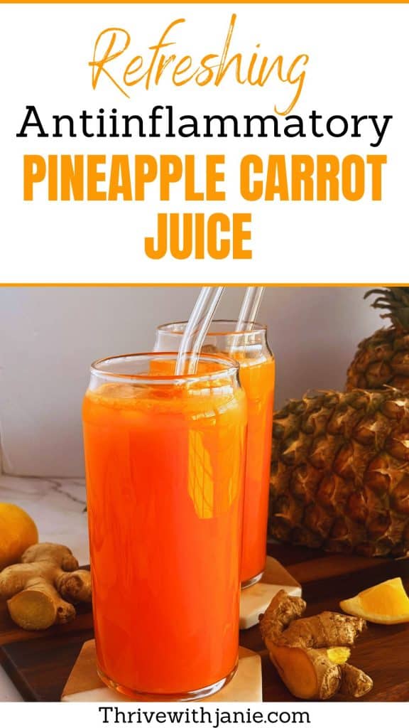 Pineapple carrot juice with ginger