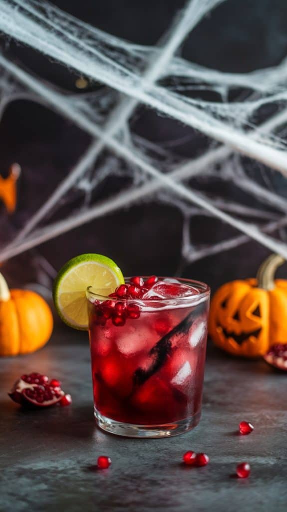 Spooky Pomegranate Mocktail for Halloween