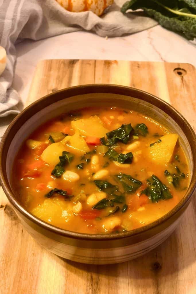 White bean and potato soup with kale
