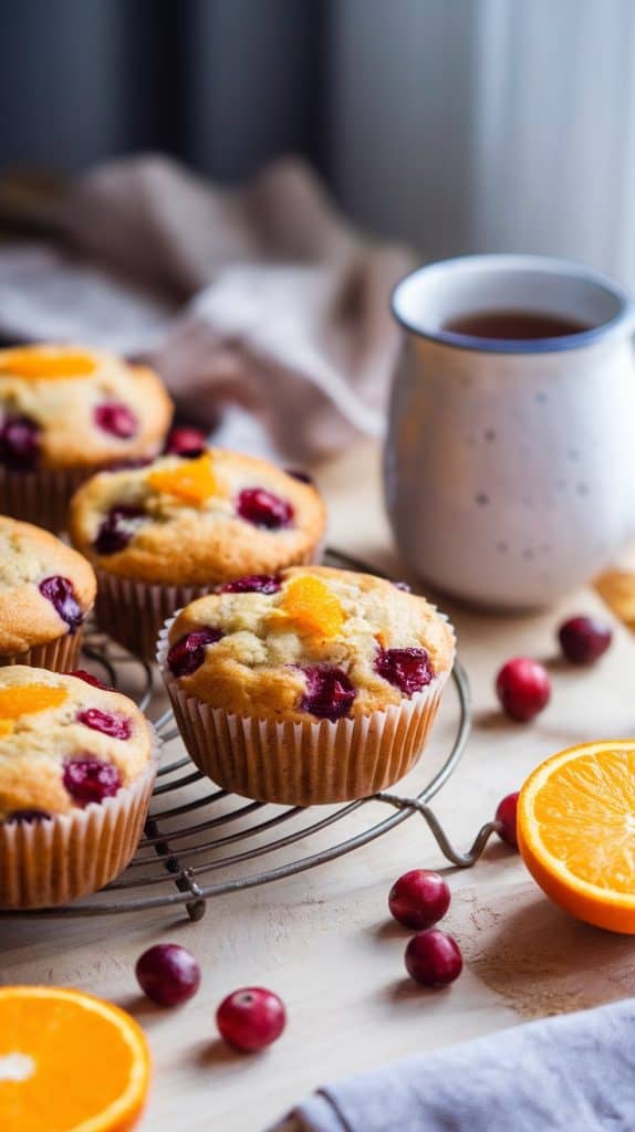 healthy cranberry orange muffins