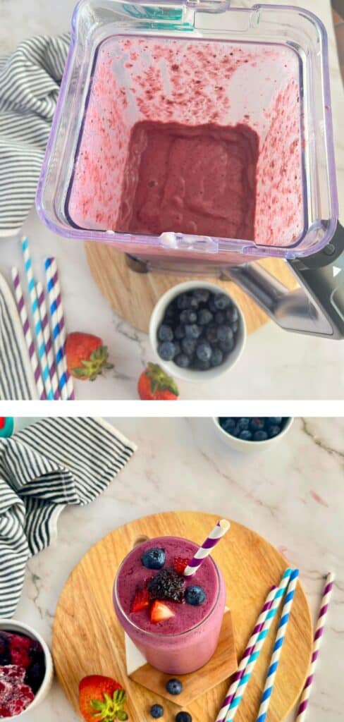 mixed berry smoothie with yogurt